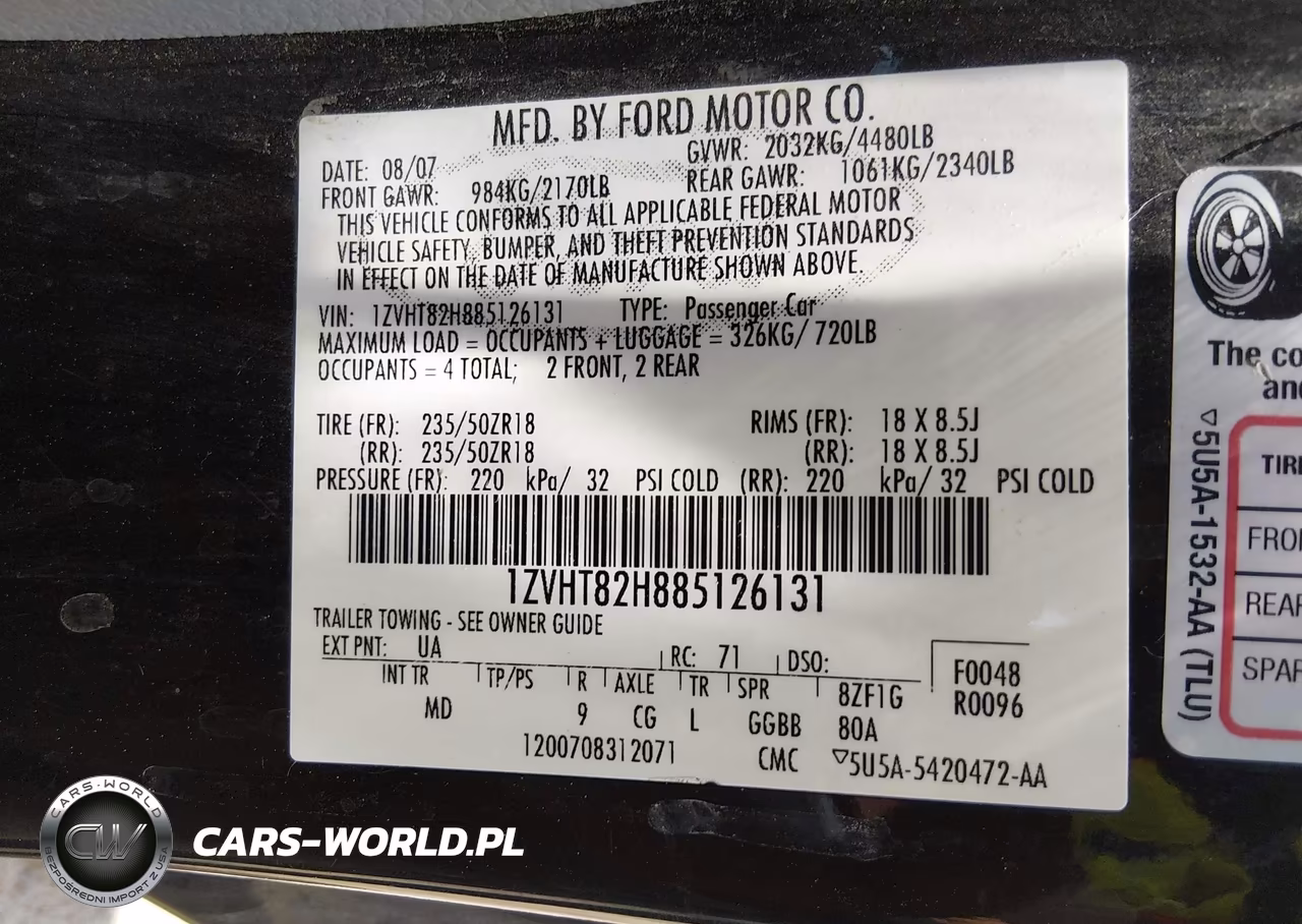 2008 Ford Mustang Gt Premium VIN:1ZVHT82H885126131 - 9