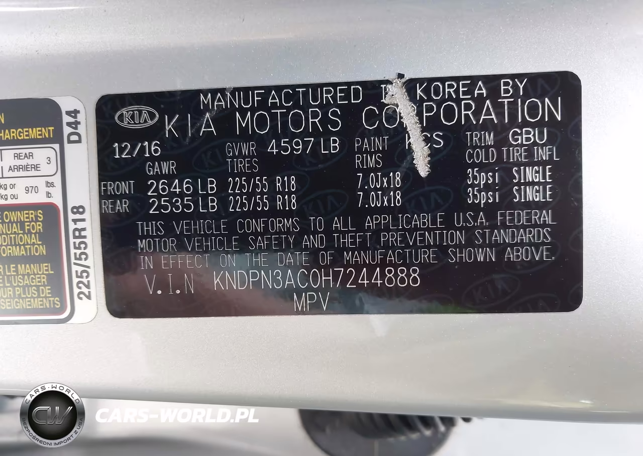 2017 Kia Sportage Ex VIN:KNDPN3AC0H7244888 - 9