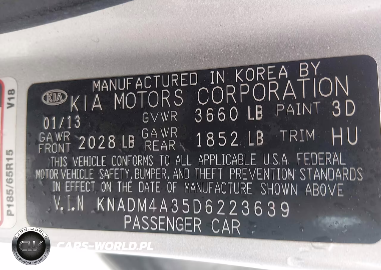 2013 Kia Rio Lx VIN:KNADM4A35D6223639 - 9
