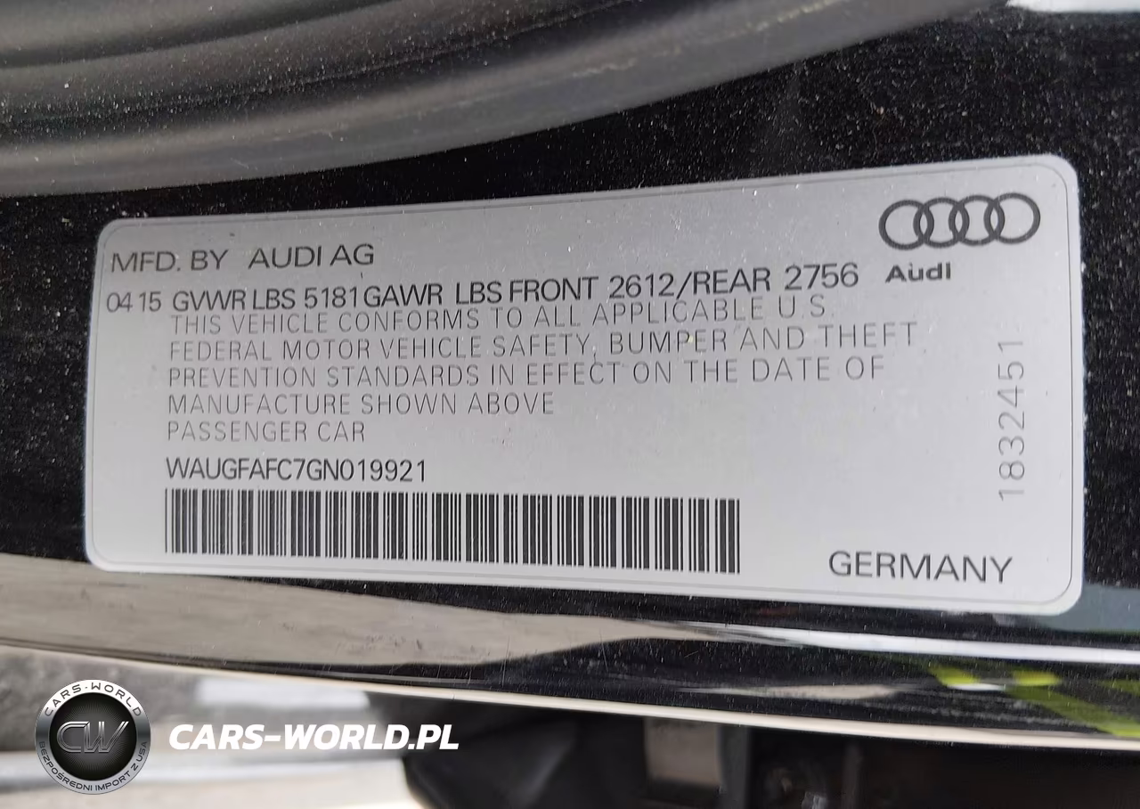 2016 Audi A6 2.0T Premium Plus VIN:WAUGFAFC7GN019921 - 9