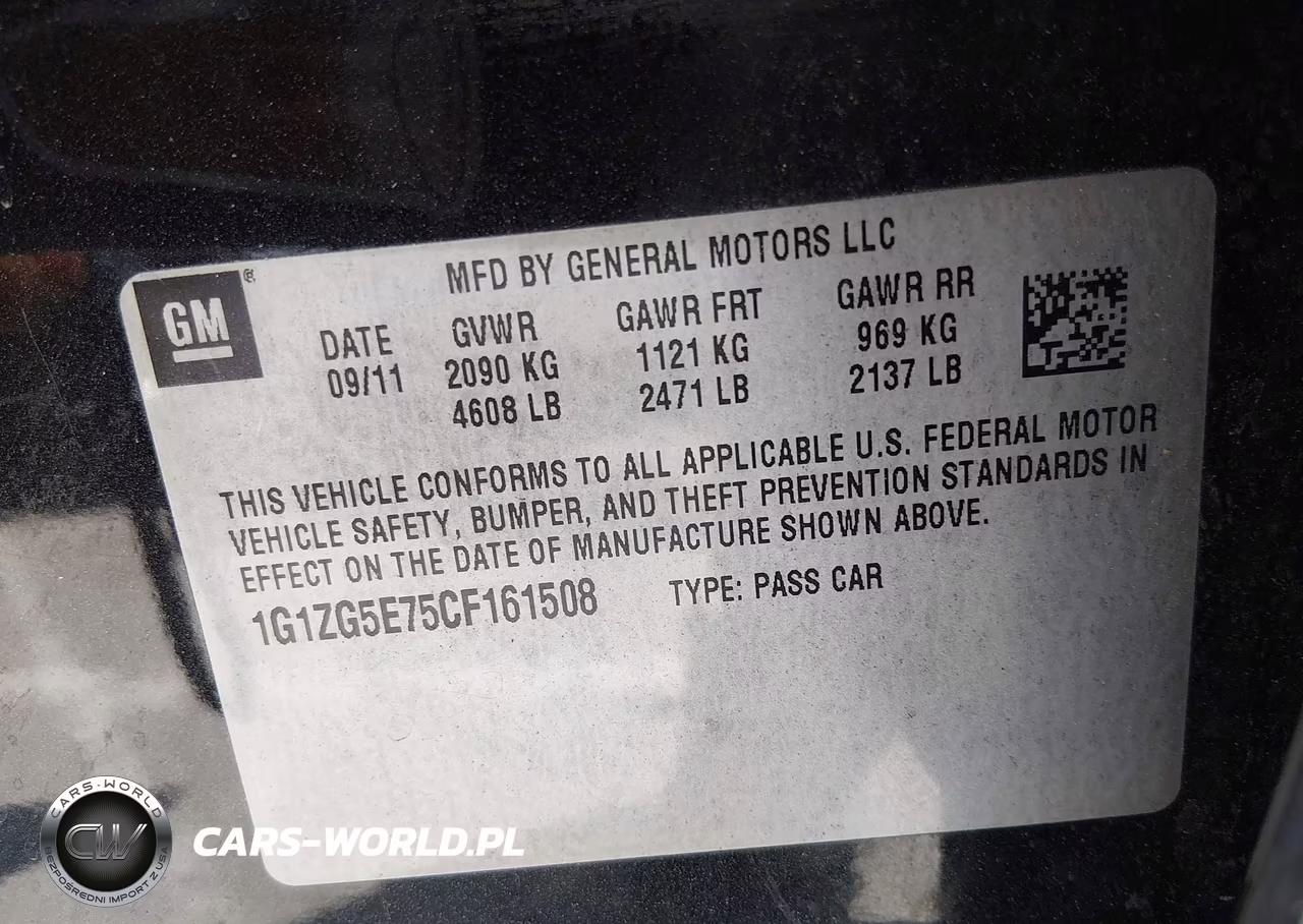 2012 Chevrolet Malibu 2Lz VIN:1G1ZG5E75CF161508 - 9