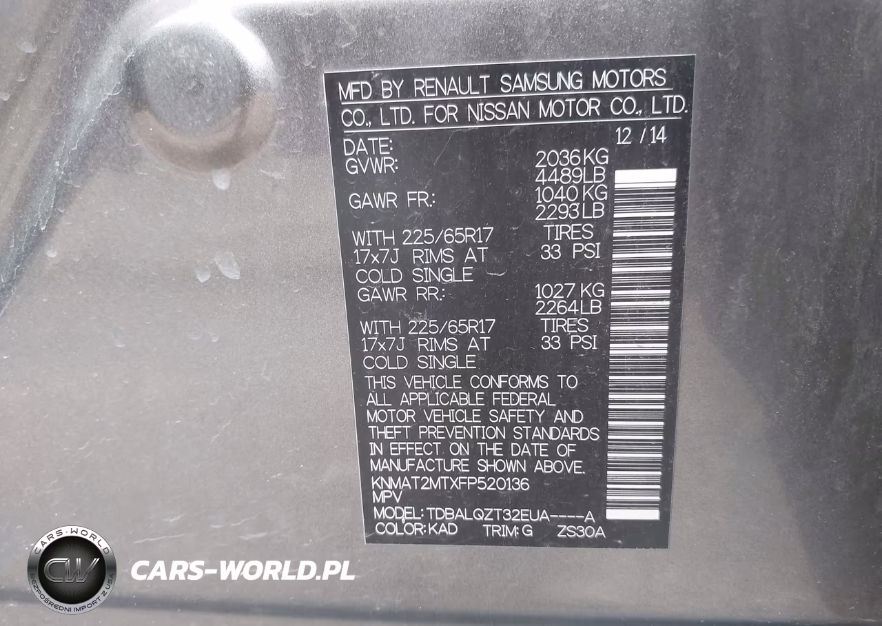 2015 Nissan Rogue Sv VIN:KNMAT2MTXFP520136 - 9