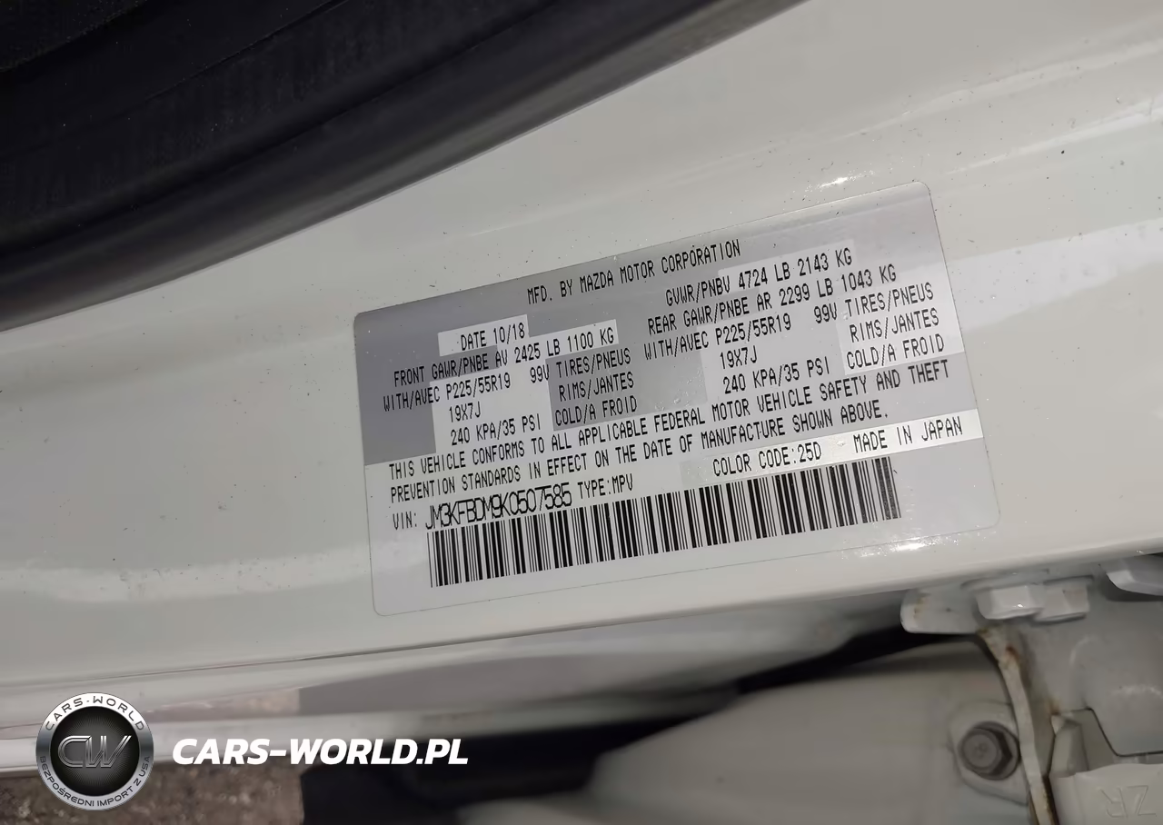 2019 Mazda Cx-5 Grand Touring VIN:JM3KFBDM9K0507585 - 9
