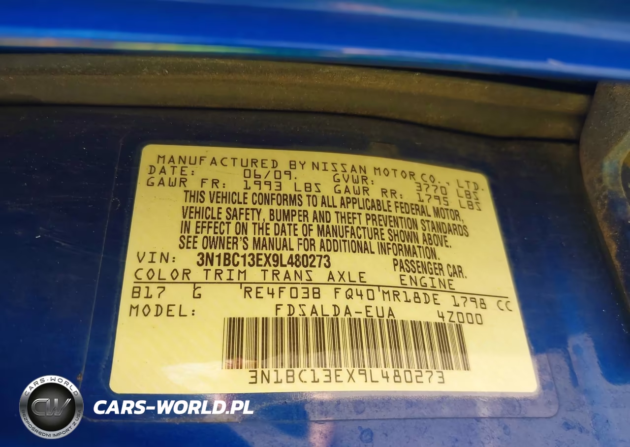 2009 Nissan Versa 1.8S VIN:3N1BC13EX9L480273 - 9
