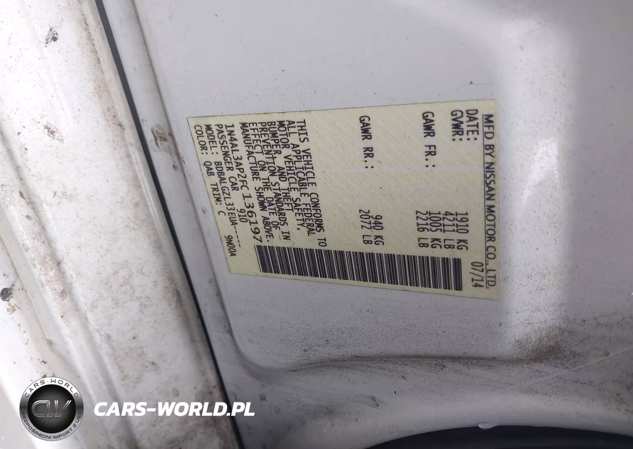 2015 Nissan Altima 2.5 S VIN:1N4AL3AP2FC136197 - 9