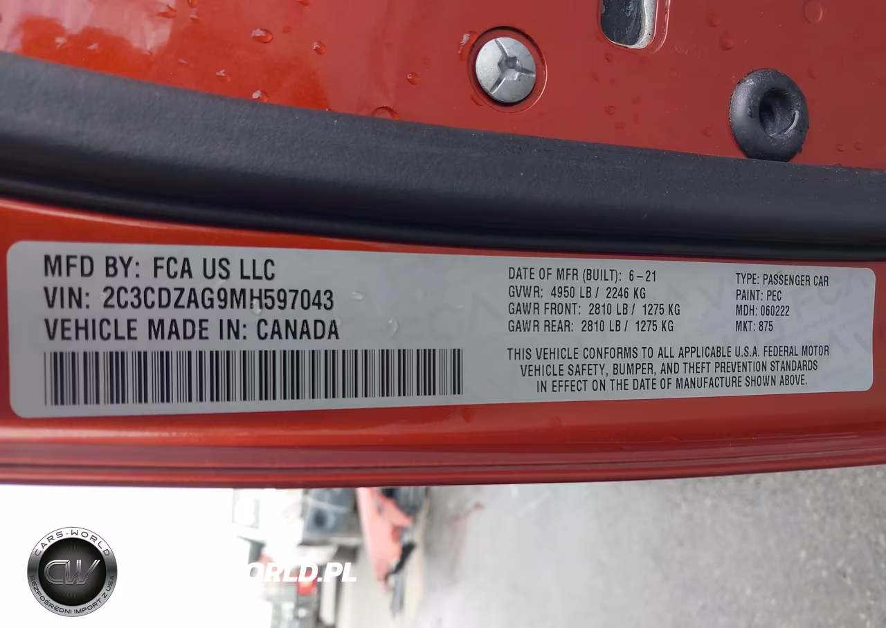 2021 Dodge Challenger Sxt VIN:2C3CDZAG9MH597043 - 9