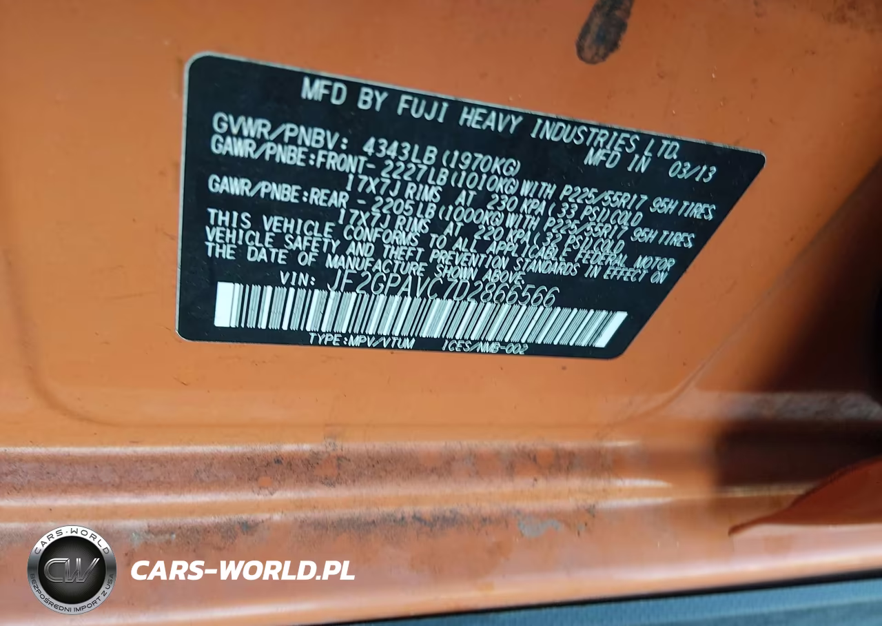 2013 Subaru Xv Crosstrek 2.0 Premium VIN:JF2GPAVC7D2866566 - 9