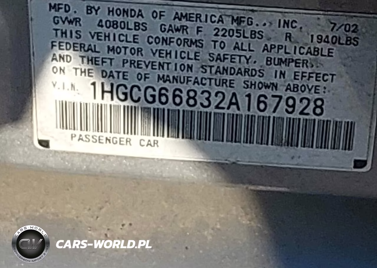 2002 Honda Accord 2.3 Ex-2.3 Se VIN:1HGCG66832A167928 - 9