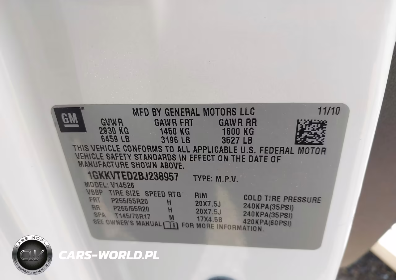 2011 GMC Acadia Denali VIN:1GKKVTED2BJ238957 - 9