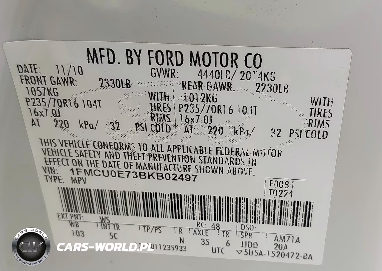 2011 Ford Escape Limited VIN:1FMCU0E73BKB02497 - 9