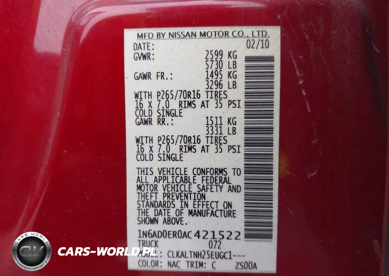 2010 Nissan Frontier Se VIN:1N6AD0ER0AC421522 - 9