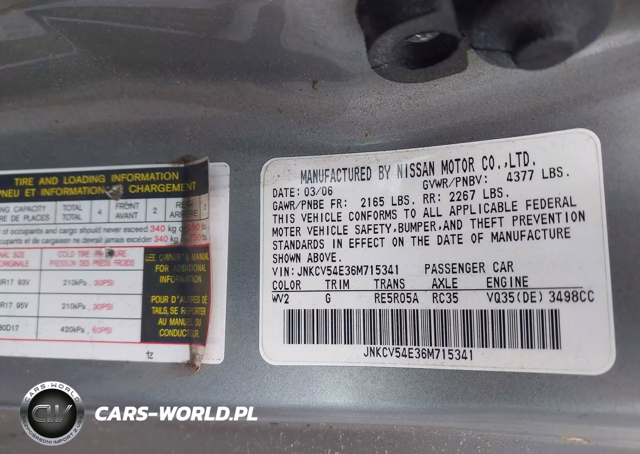 2006 Infiniti G35 VIN:JNKCV54E36M715341 - 9