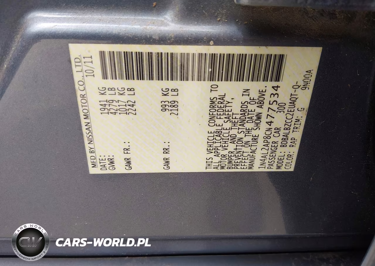 2012 Nissan Altima 2.5 S VIN:1N4AL2AP8CN477534 - 9