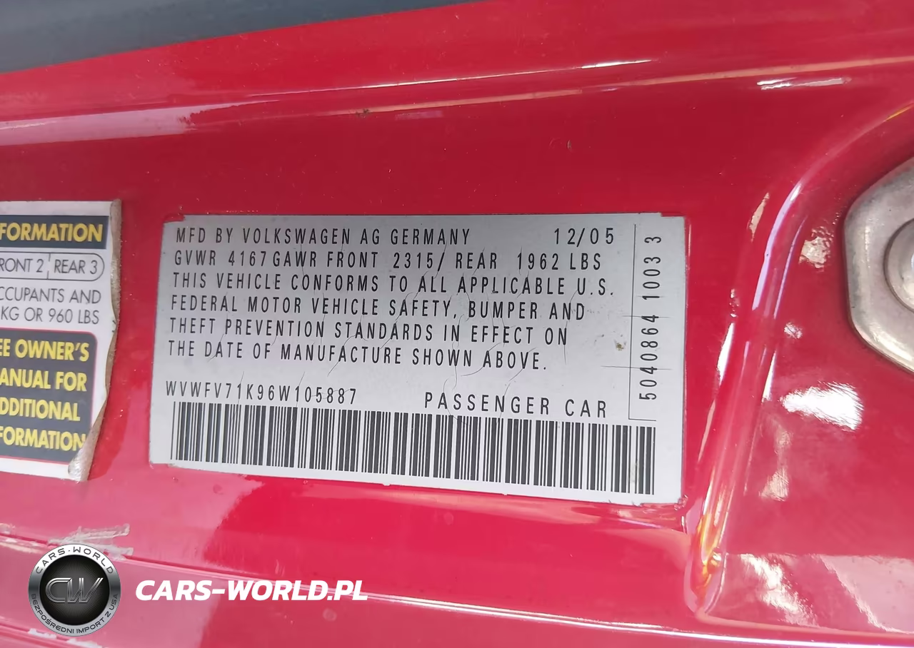 2006 Volkswagen Gti 2-Door VIN:WVWFV71K96W105887 - 9