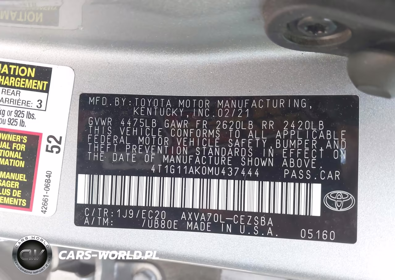 2021 Toyota Camry Se Nightshade Edition VIN:4T1G11AK0MU437444 - 9