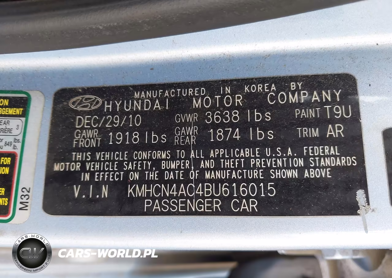 2011 Hyundai Accent Gls VIN:KMHCN4AC4BU616015 - 9