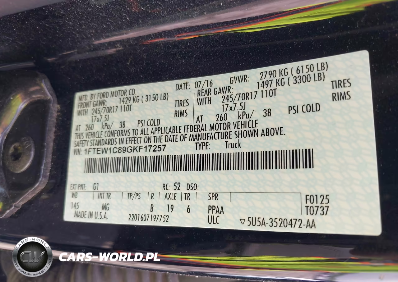 2016 Ford F-150 Xlt VIN:1FTEW1C89GKF17257 - 9