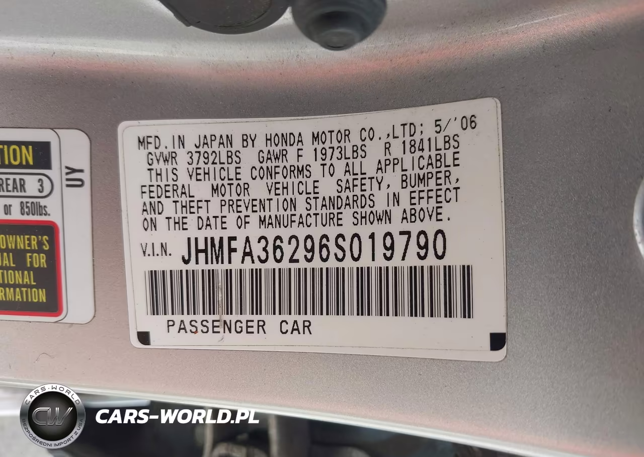 2006 Honda Civic Hybrid VIN:JHMFA36296S019790 - 9