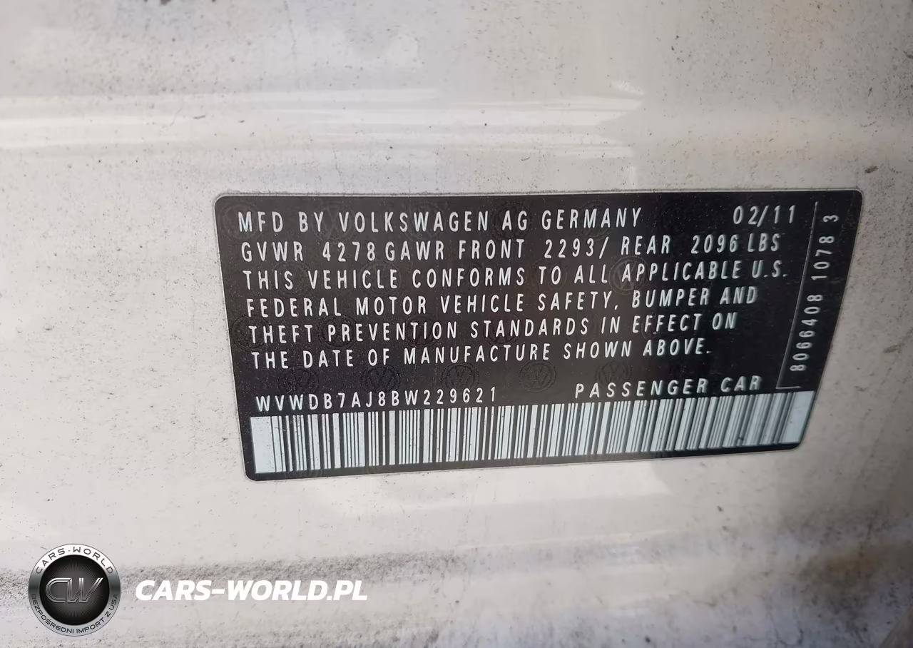 2011 Volkswagen Golf 2.5L 4-Door VIN:WVWDB7AJ8BW229621 - 9