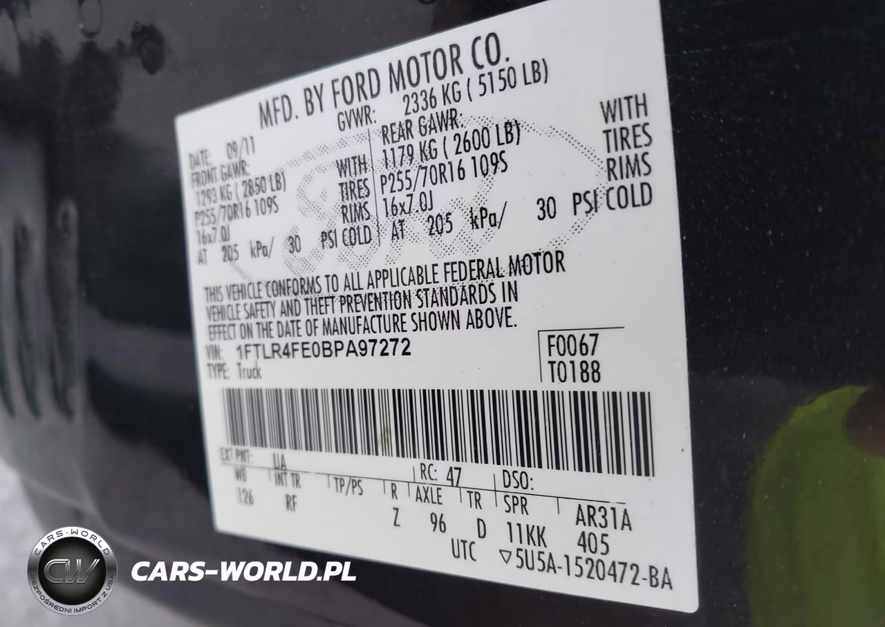 2011 Ford Ranger Sport VIN:1FTLR4FE0BPA97272 - 9