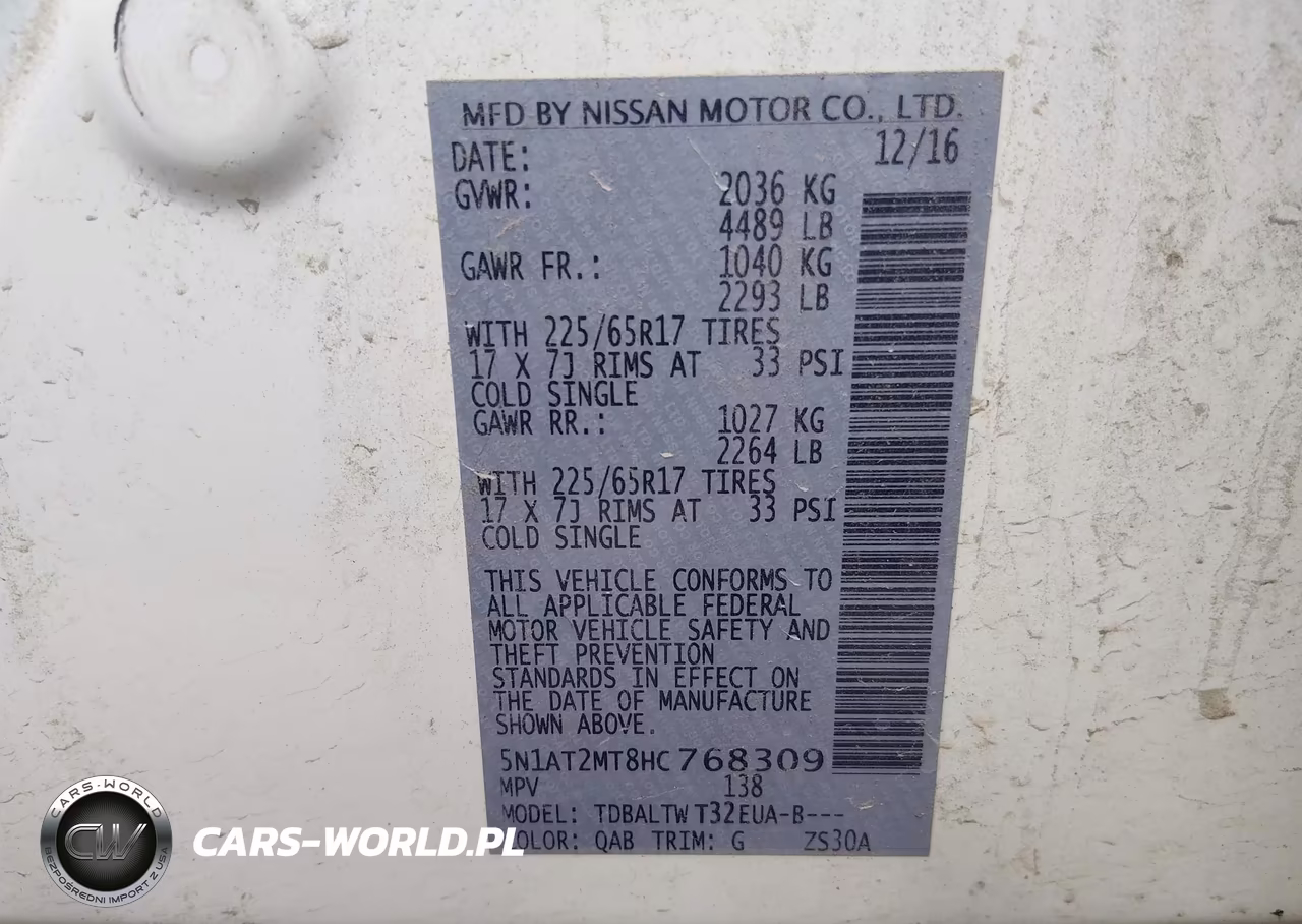2017 Nissan Rogue Sv VIN:5N1AT2MT8HC768309 - 9