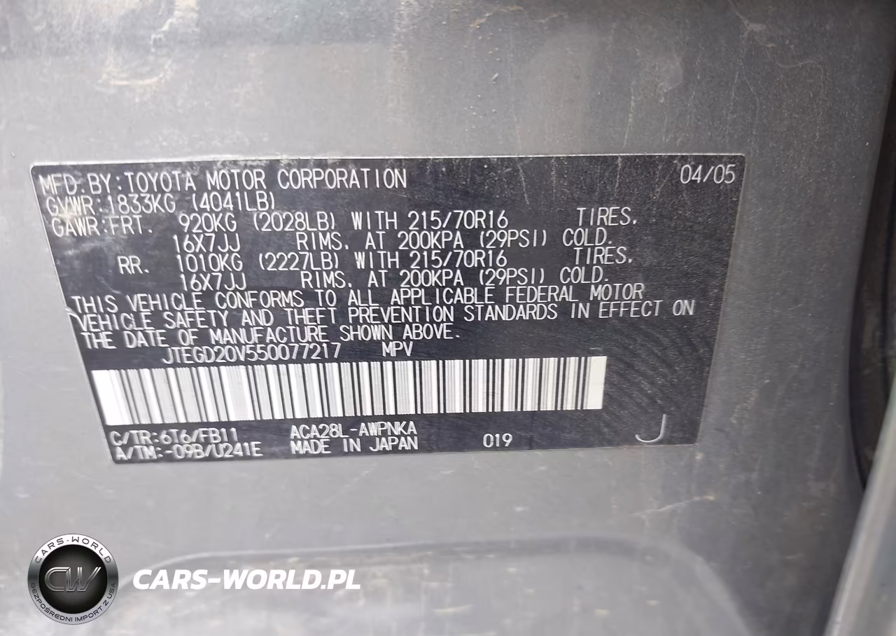 2005 Toyota Rav4 VIN:JTEGD20V550077217 - 9