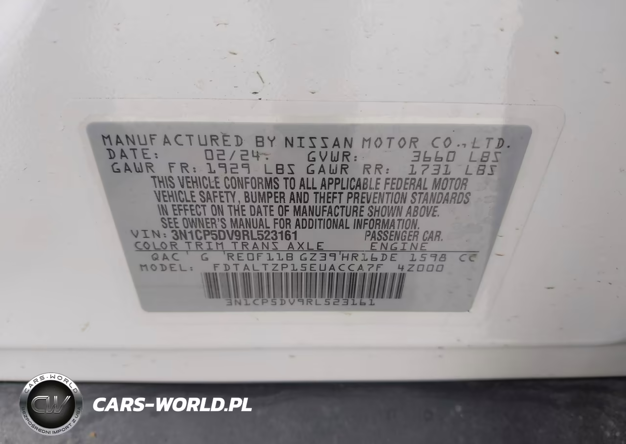 2024 Nissan Kicks Sr Xtronic Cvt VIN:3N1CP5DV9RL523161 - 9