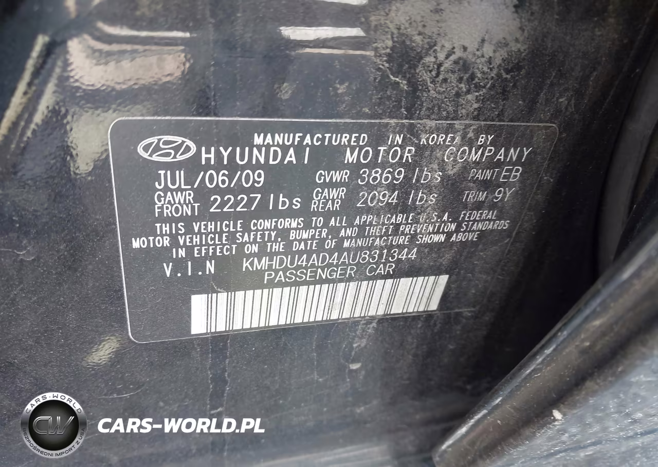 2010 Hyundai Elantra Gls VIN:KMHDU4AD4AU831344 - 9
