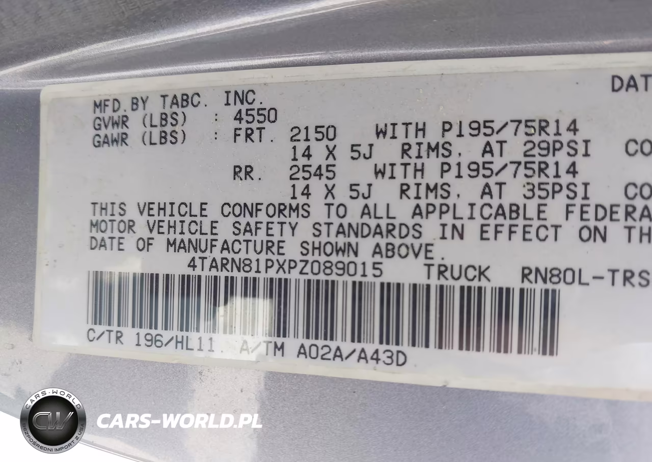 1993 Toyota Pickup 1-2 Ton Short Whlbse Dx VIN:4TARN81PXPZ089015 - 9