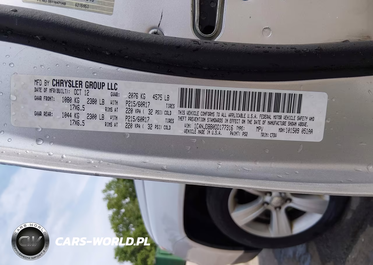 2013 Jeep Compass Sport VIN:1C4NJDBB0DD177316 - 9
