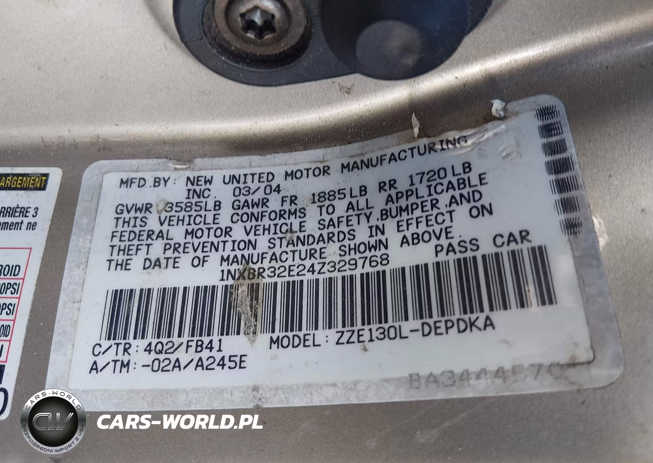 2004 Toyota Corolla Ce-Le-S VIN:1NXBR32E24Z329768 - 9
