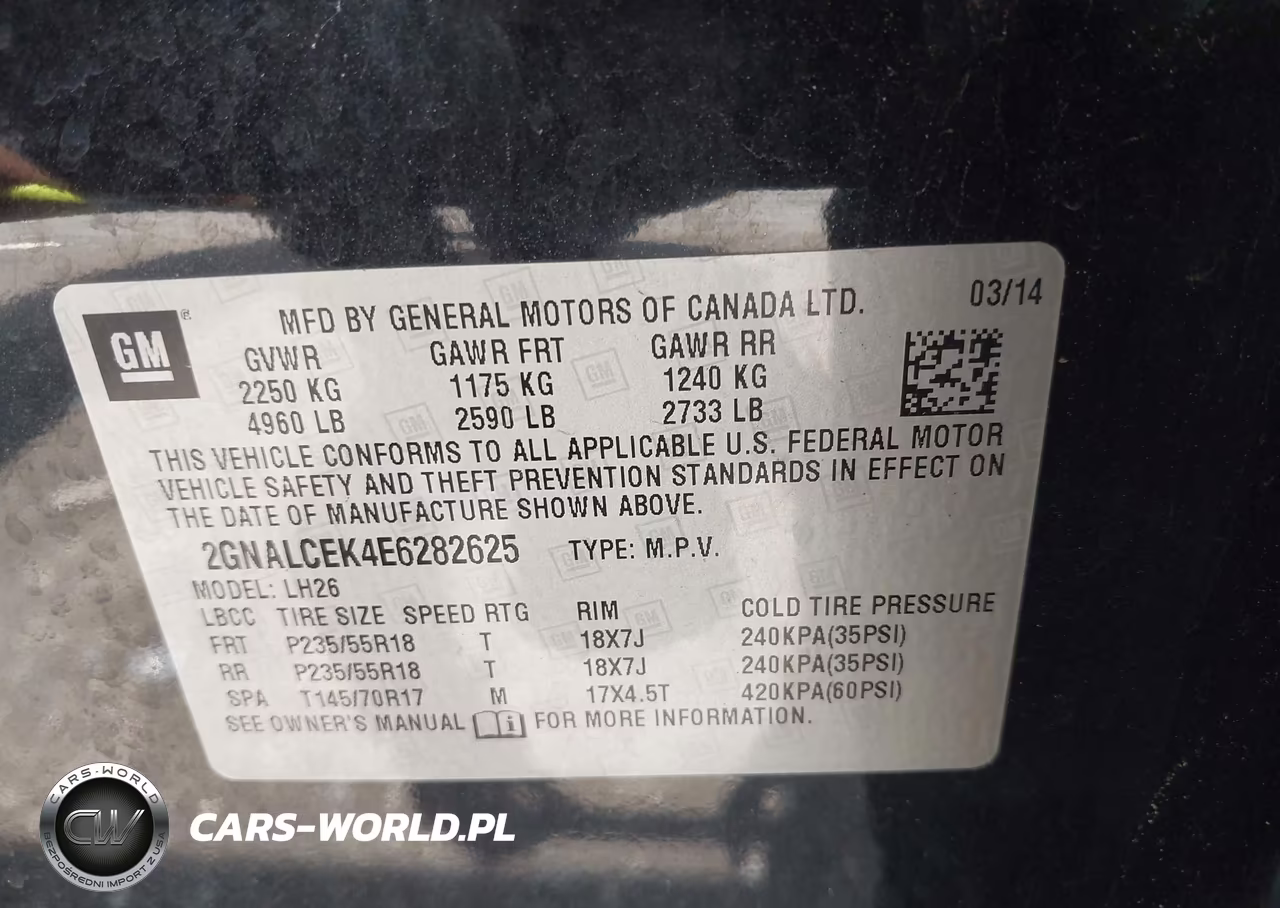 2014 Chevrolet Equinox 2Lt VIN:2GNALCEK4E6282625 - 9