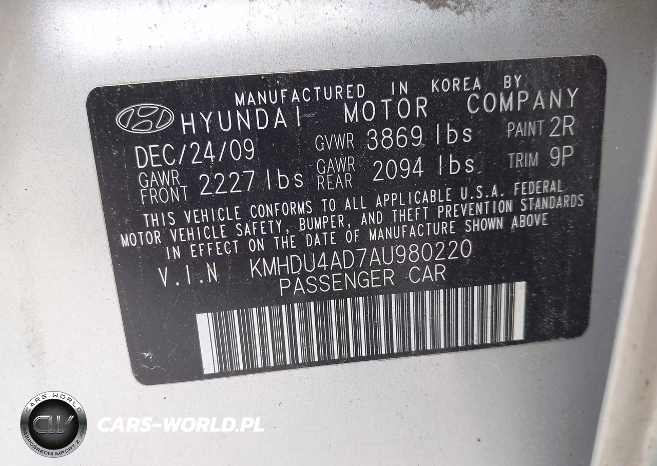 2010 Hyundai Elantra Se VIN:KMHDU4AD7AU980220 - 9