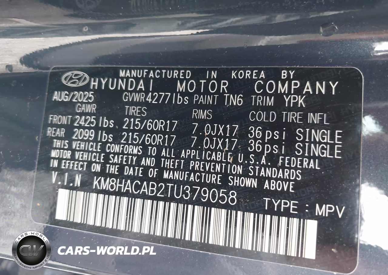 2026 Hyundai Kona Se VIN:KM8HACAB2TU379058 - 9