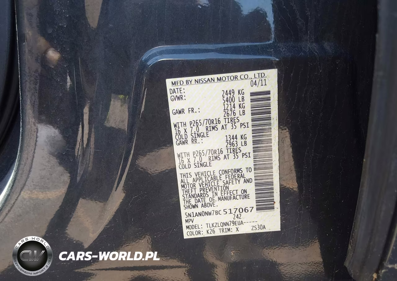 2011 Nissan Xterra X VIN:5N1AN0NW7BC517067 - 9