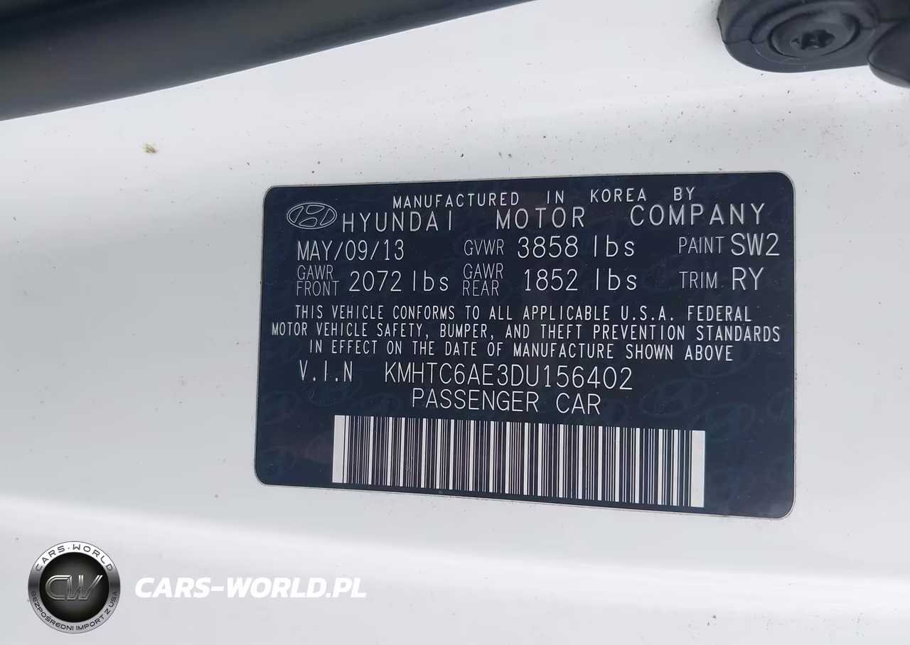 2013 Hyundai Veloster Turbo W-Black VIN:KMHTC6AE3DU156402 - 9