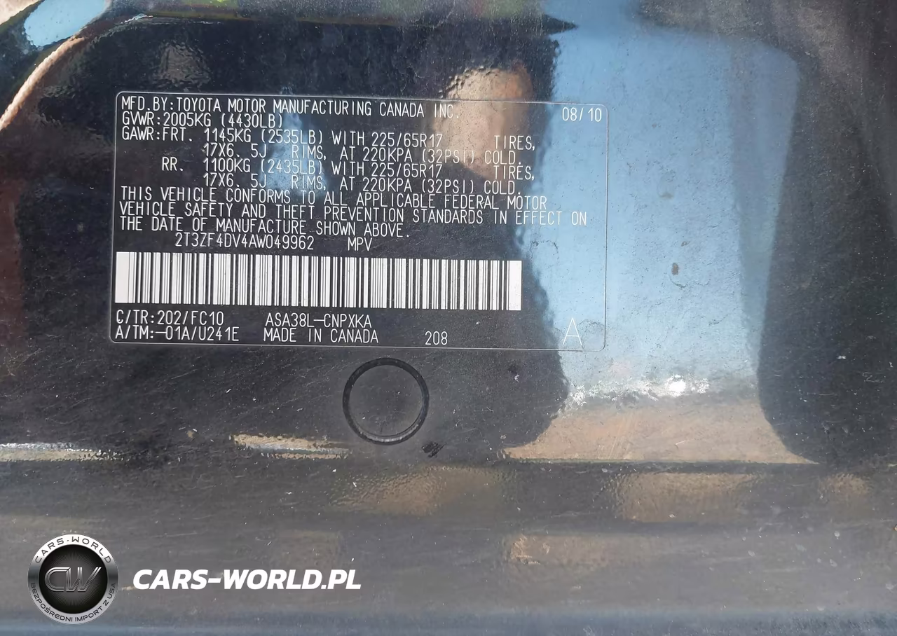 2010 Toyota Rav4 VIN:2T3ZF4DV4AW049962 - 9