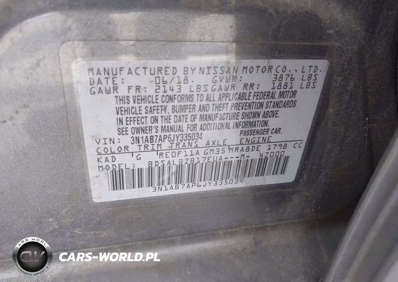 2018 Nissan Sentra S VIN:3N1AB7AP6JY335034 - 9