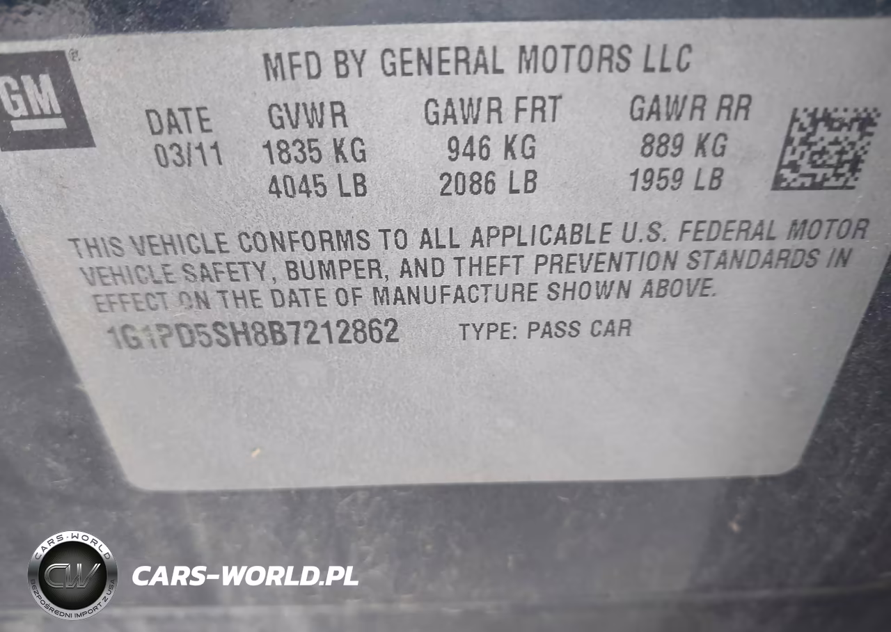 2011 Chevrolet Cruze Ls VIN:1G1PD5SH8B7212862 - 9