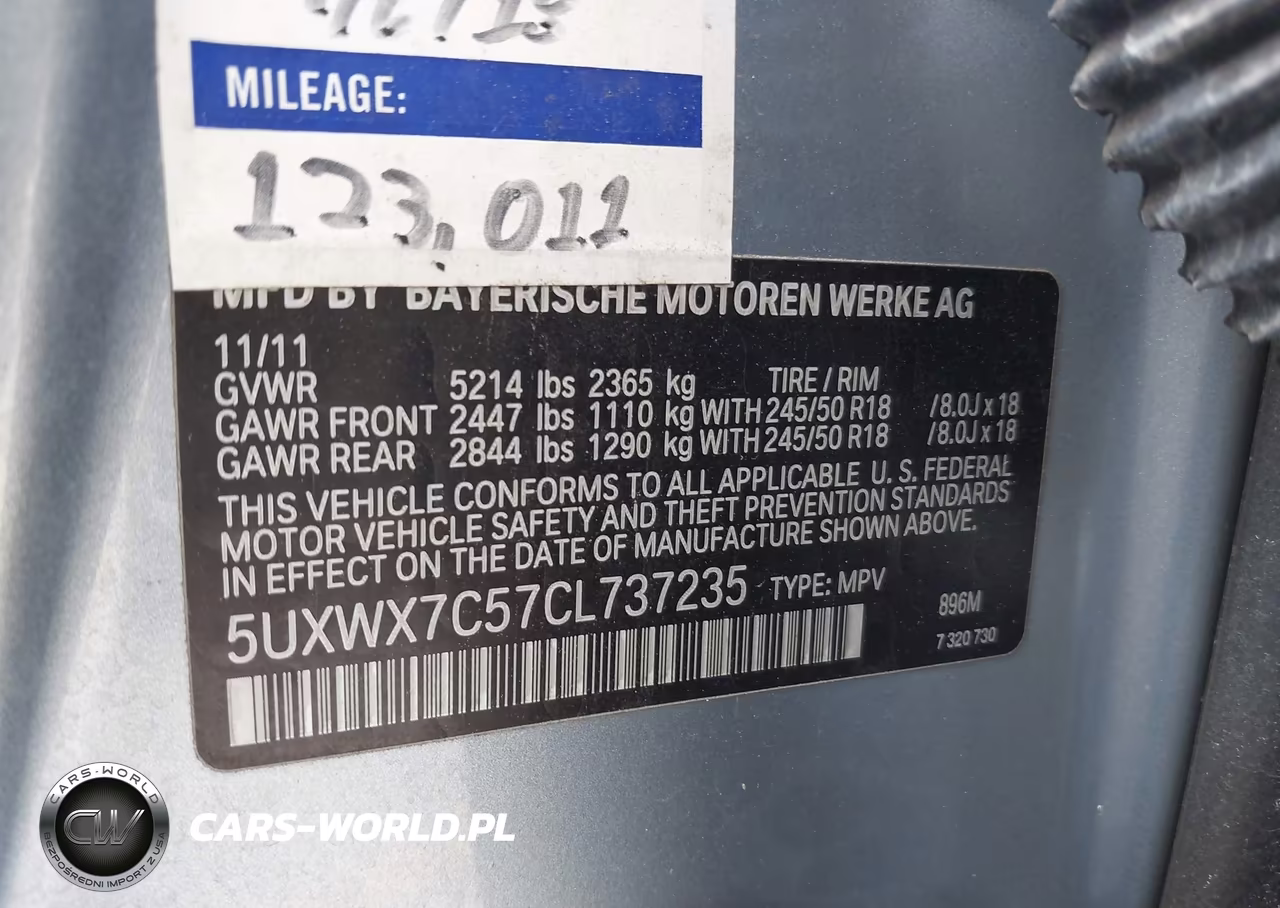 2012 BMW X3 xDrive35I VIN:5UXWX7C57CL737235 - 9