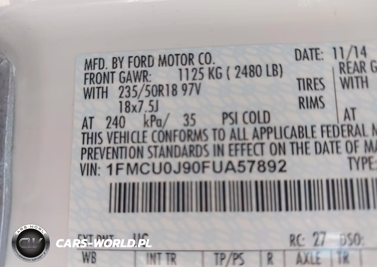 2015 Ford Escape Titanium VIN:1FMCU0J90FUA57892 - 9