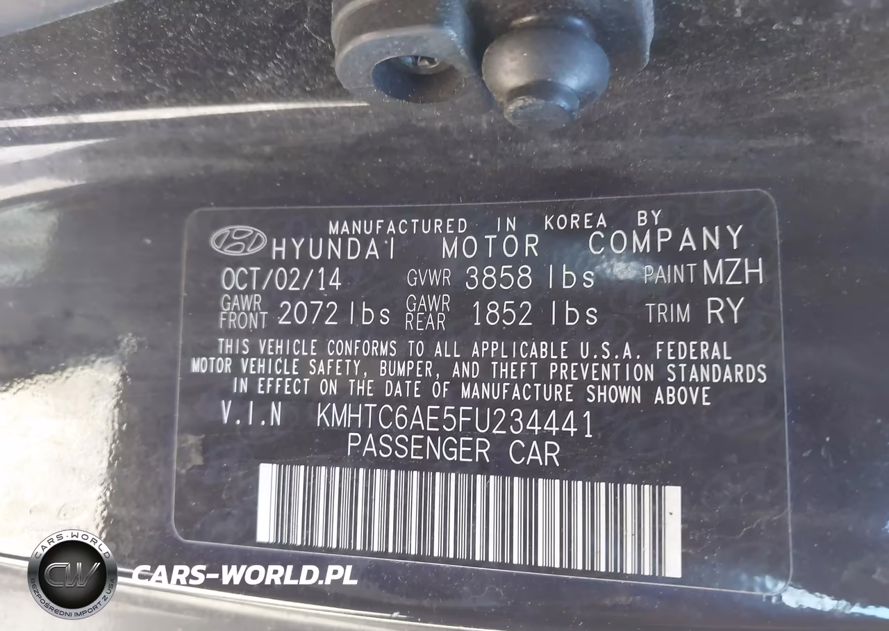 2015 Hyundai Veloster Turbo VIN:KMHTC6AE5FU234441 - 9