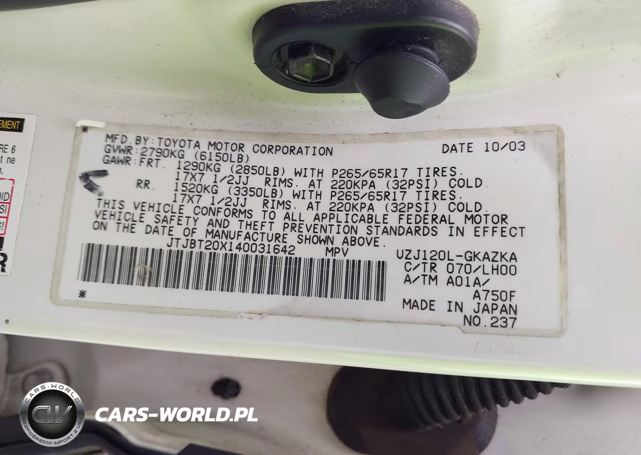 2004 Lexus Gx 470 VIN:JTJBT20X140031642 - 9
