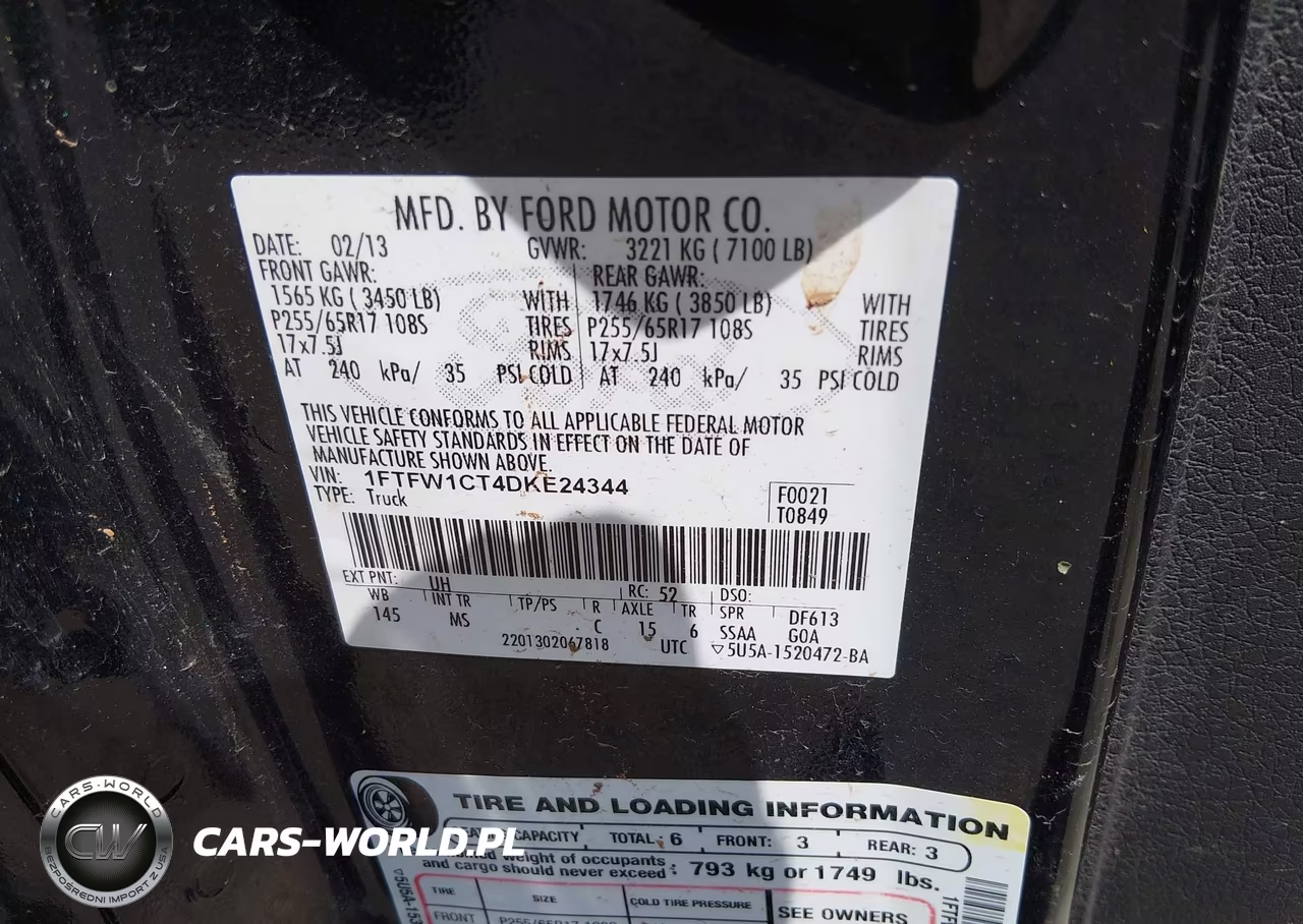 2013 Ford F-150 Xlt VIN:1FTFW1CT4DKE24344 - 9