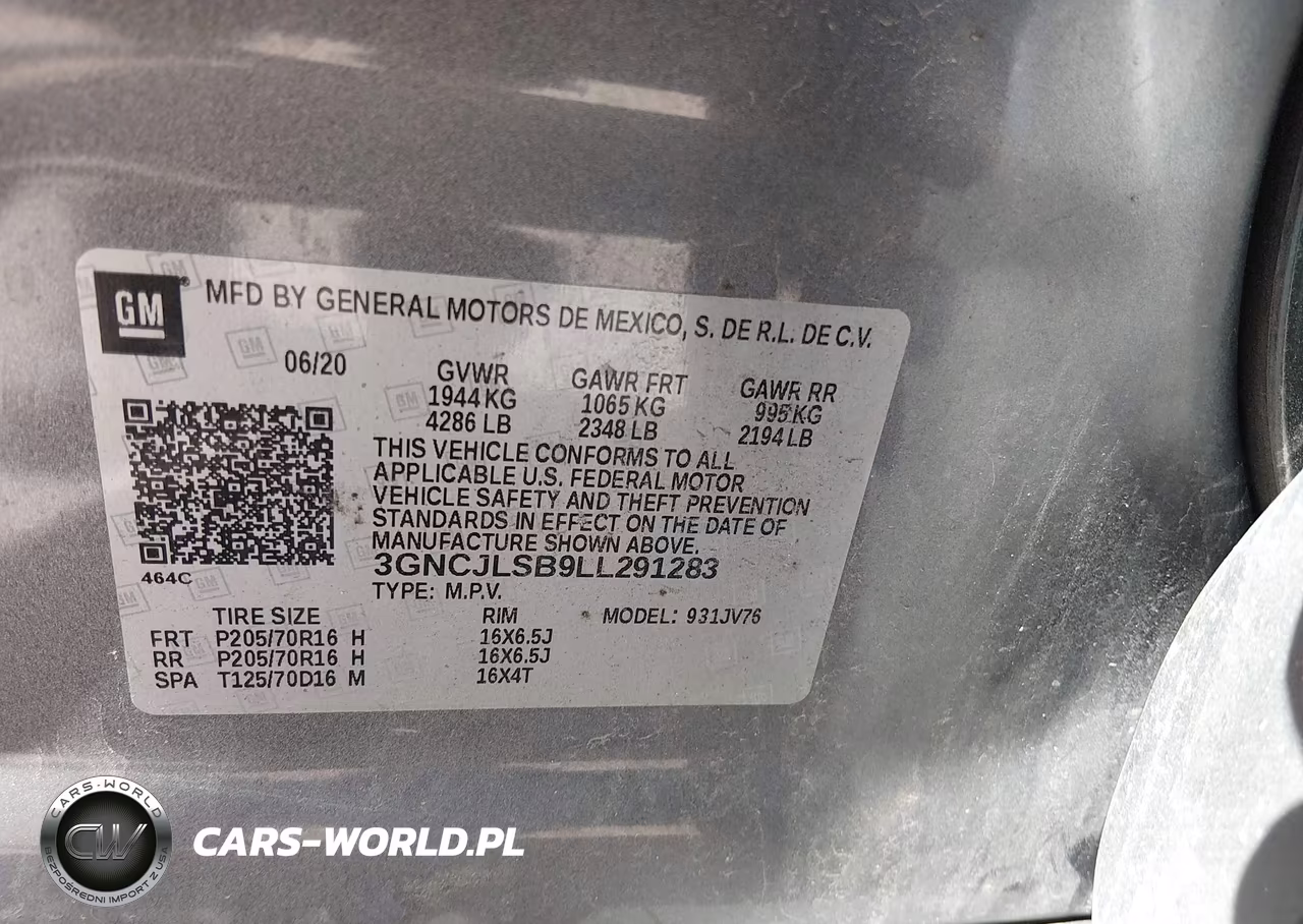 2020 Chevrolet Trax Fwd Lt VIN:3GNCJLSB9LL291283 - 9