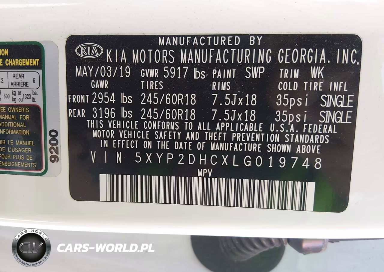 2020 Kia Telluride Lx VIN:5XYP2DHCXLG019748 - 9