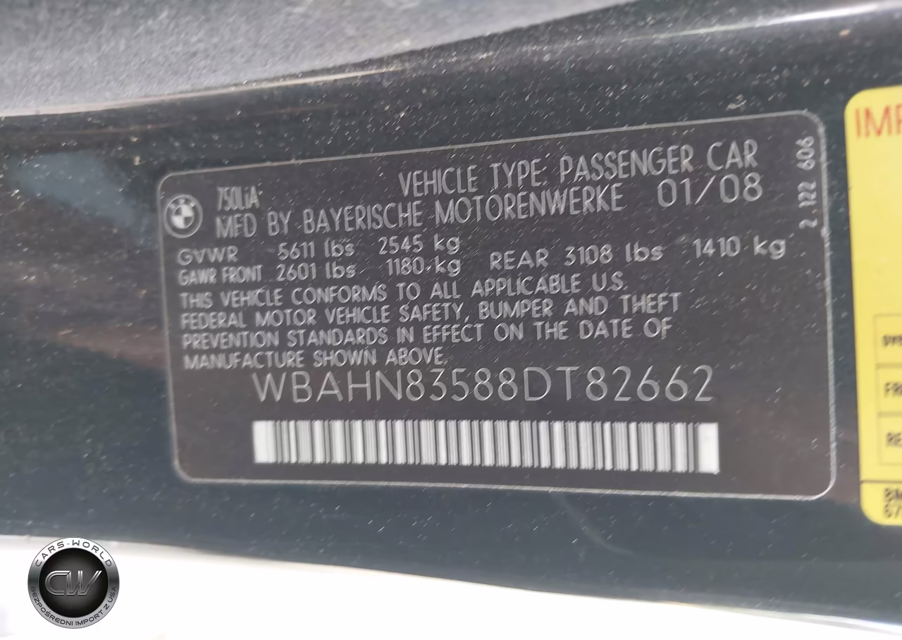2008 BMW 750Li VIN:WBAHN83588DT82662 - 9