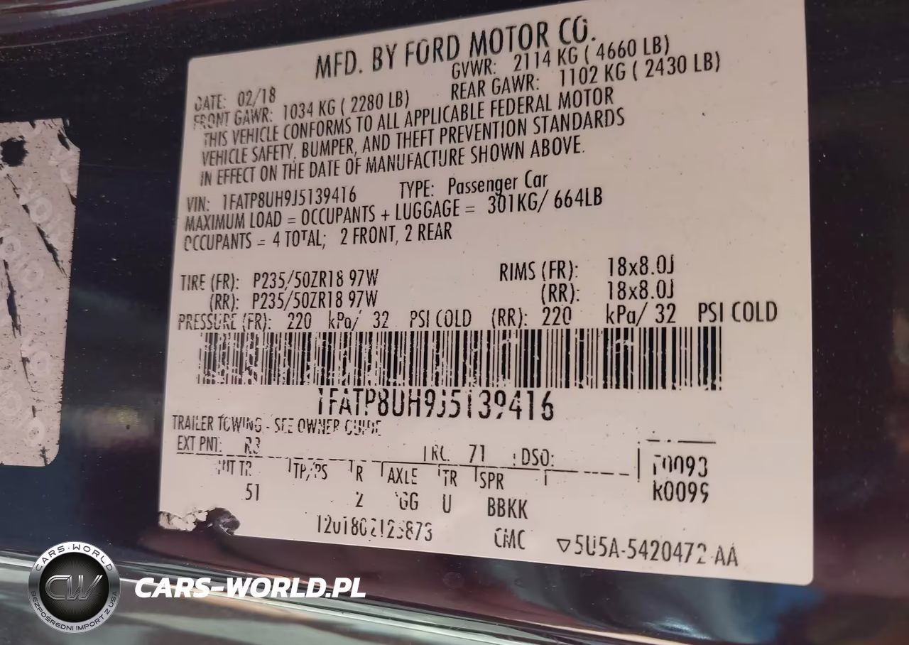 2018 Ford Mustang Ecoboost Premium VIN:1FATP8UH9J5139416 - 9