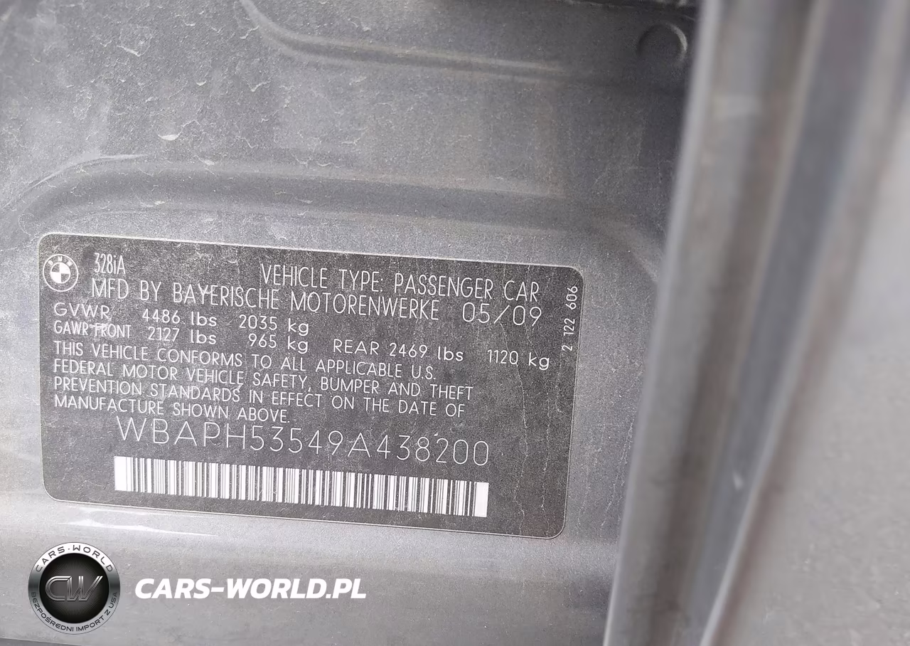 2009 BMW 328I VIN:WBAPH53549A438200 - 9