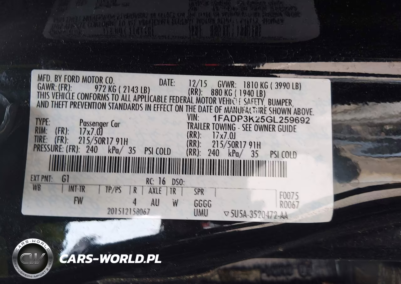 2016 Ford Focus Se VIN:1FADP3K25GL259692 - 9